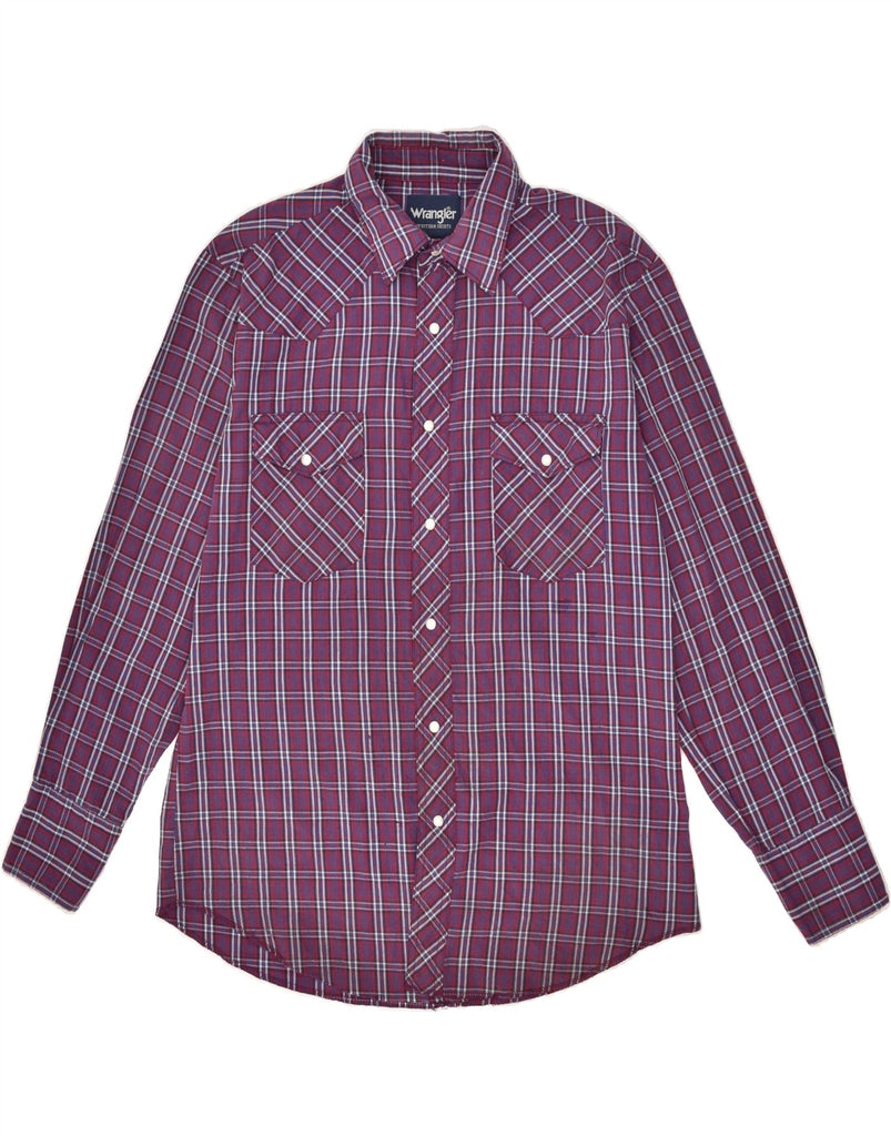 WRANGLER Mens Shirt Medium Purple Check Cotton | Vintage Wrangler | Thrift | Second-Hand Wrangler | Used Clothing | Messina Hembry 