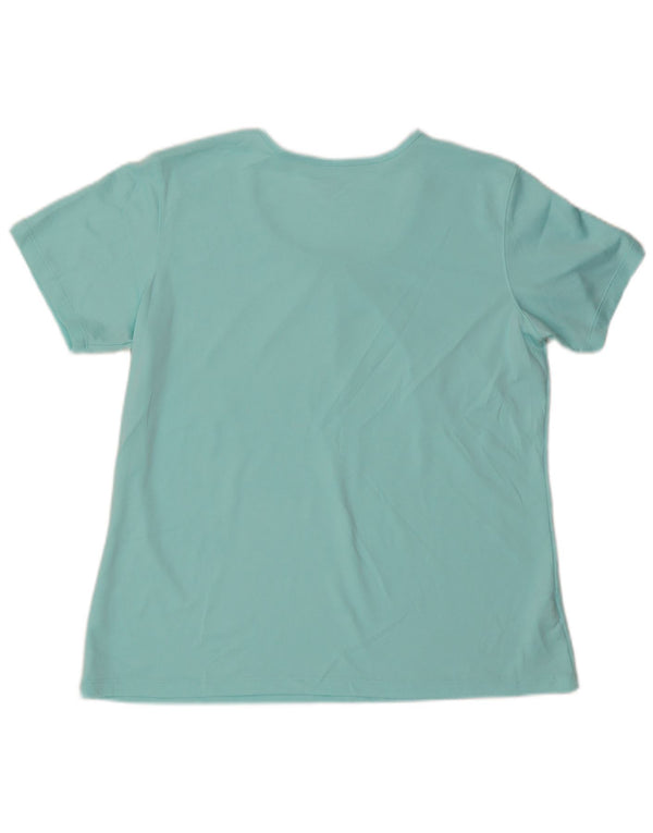 EDDIE BAUER Womens T-Shirt Top UK 18 XL Blue Polyester
