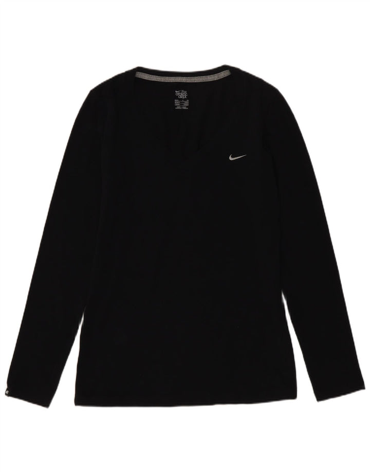 Nike Womens Top Long Sleeve UK 8/10 Small Black