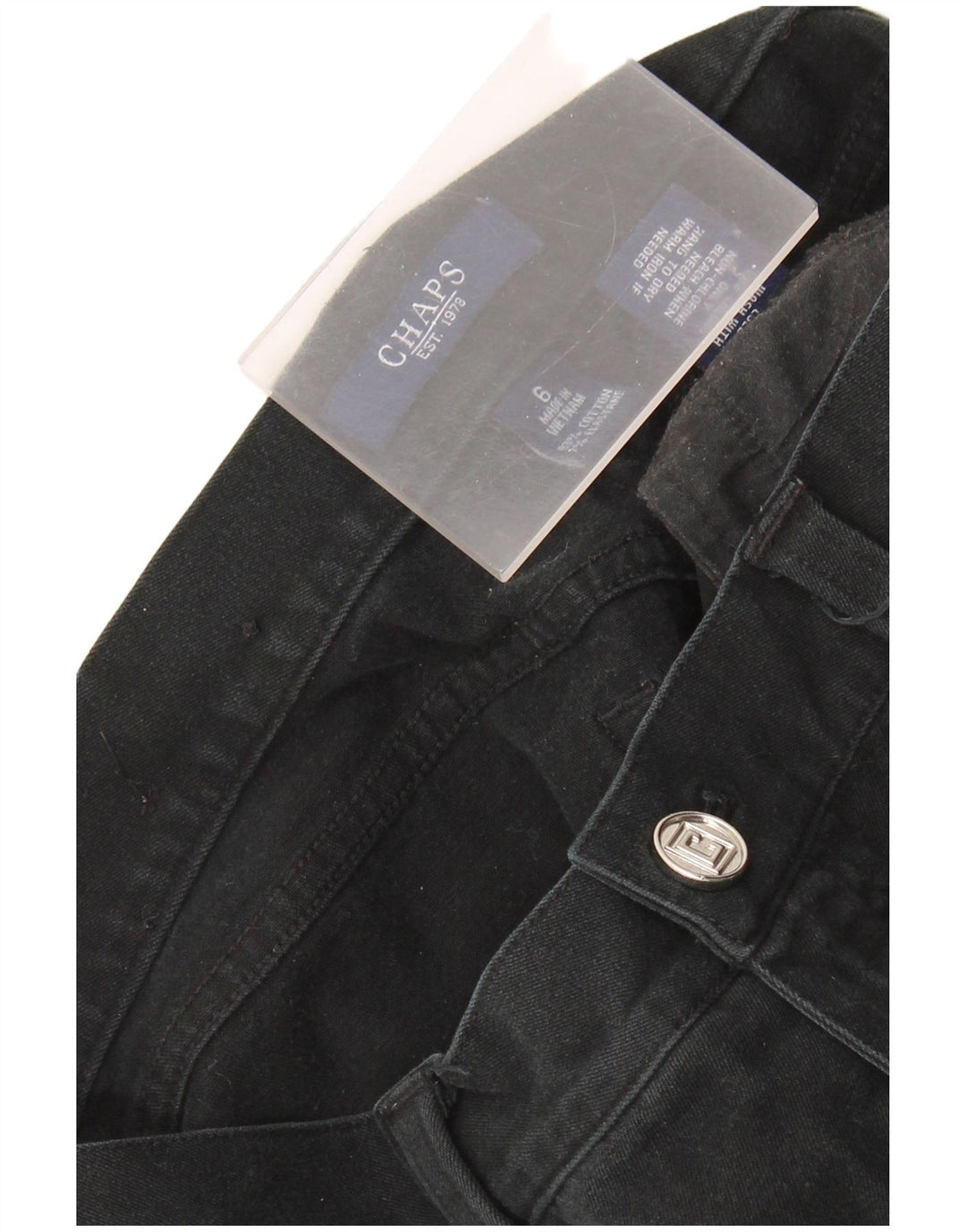 CHAPS Womens Straight Casual Trousers US 6 Medium W30 L30 Black Cotton