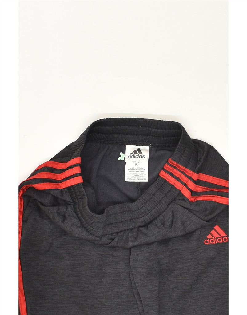 ADIDAS Girls Tracksuit Trousers 7-8 Years Grey Polyester | Vintage Adidas | Thrift | Second-Hand Adidas | Used Clothing | Messina Hembry 