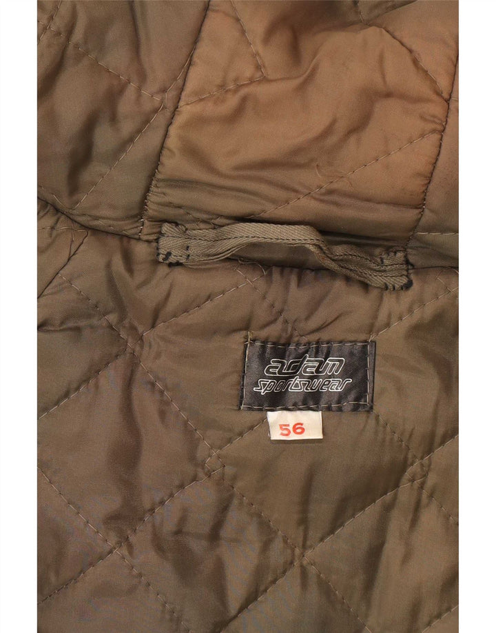 Vintage Mens Hooded Windbreaker Coat IT 56 3XL Khaki