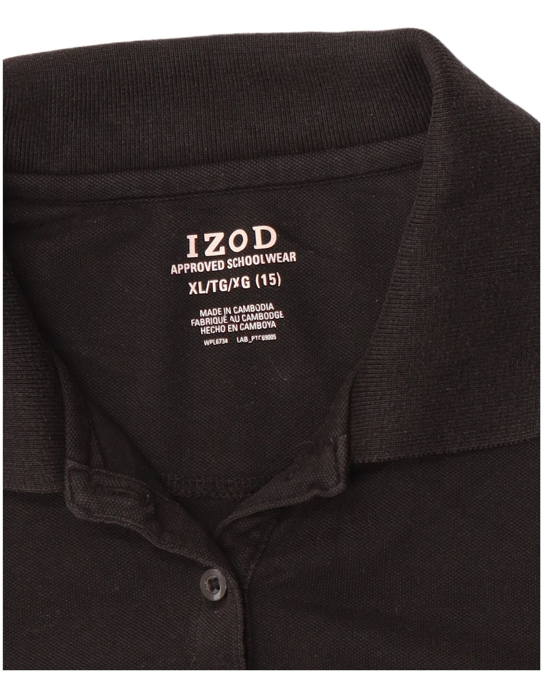 IZOD Girls Polo Shirt 14-15 Years XL Black