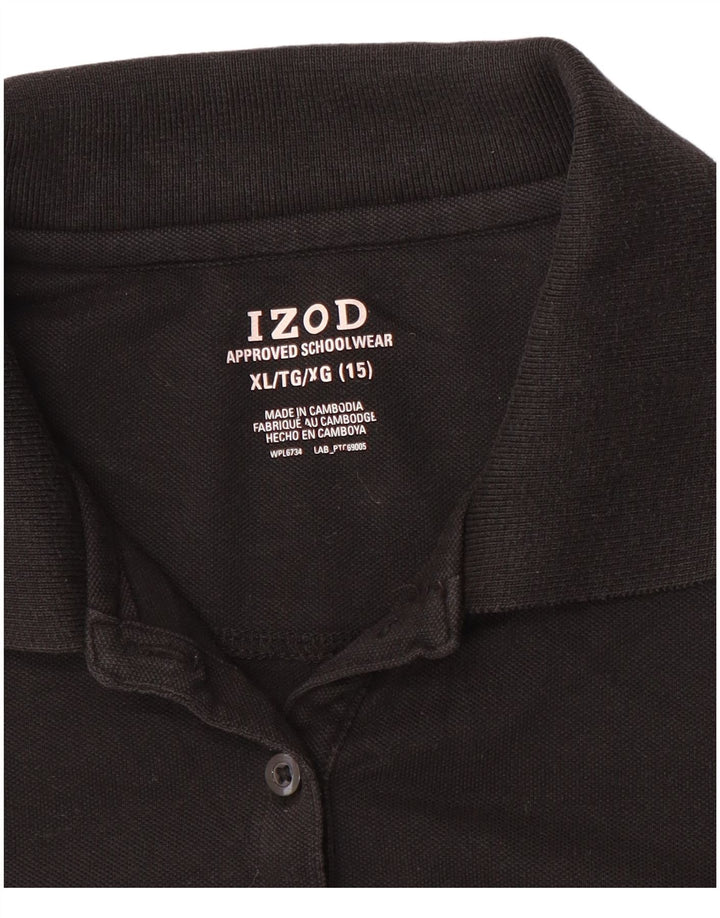 IZOD Girls Polo Shirt 14-15 Years XL Black