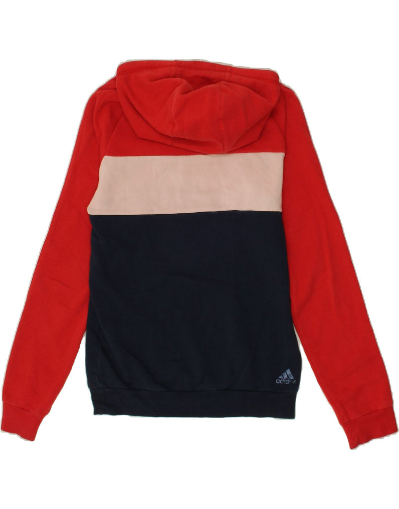ADIDAS Womens Graphic Hoodie Jumper UK 10 Small Multicoloured Colourblock Vintage Adidas and Second-Hand Adidas from Messina Hembry 