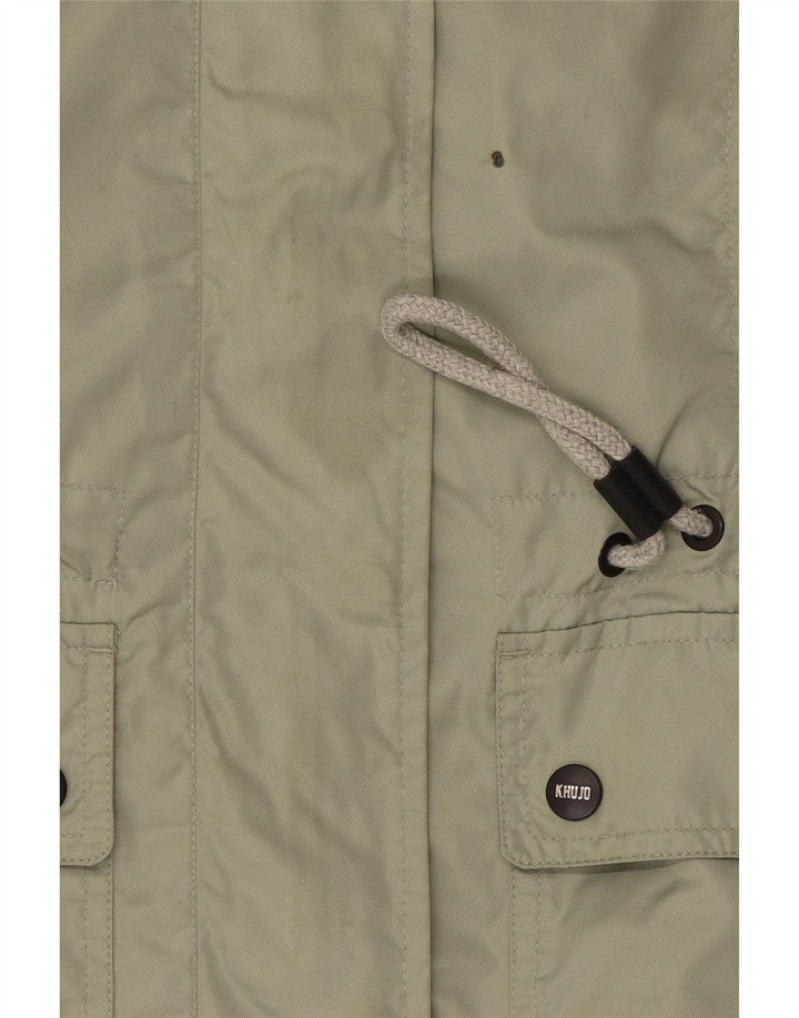 KHUJO Womens Hooded Utility Jacket UK 14 Medium Green Polyester