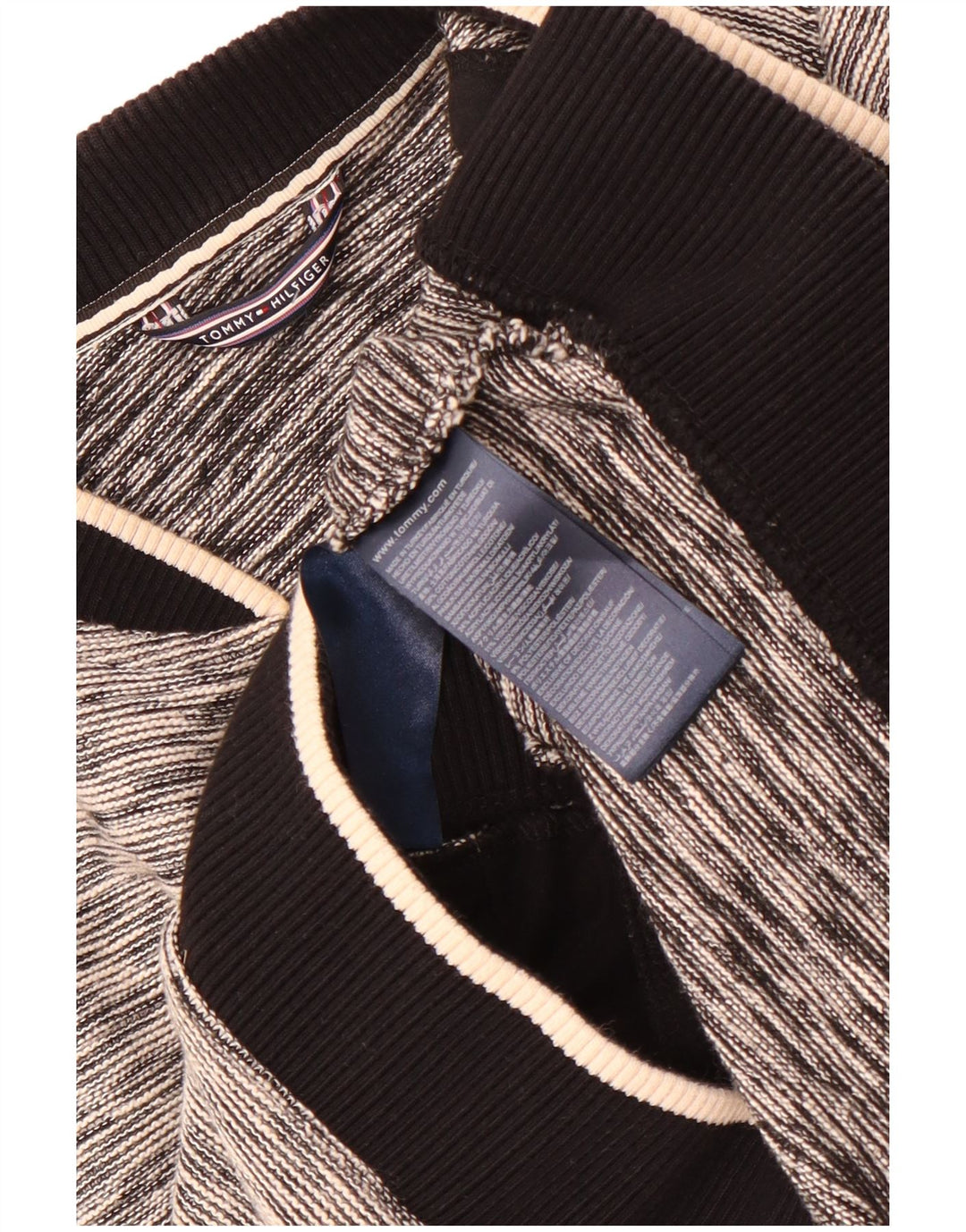 Tommy Hilfiger Womens Tracksuit Top Jacket UK 12 Medium Grey Flecked Cotton