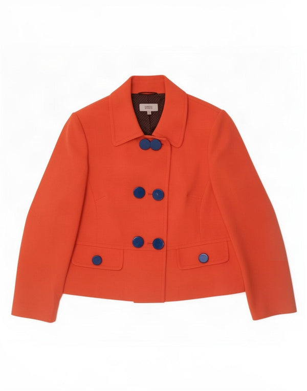 Marks & Spencer Womens Double Breasted Blazer Jacket UK 20 2XL Orange