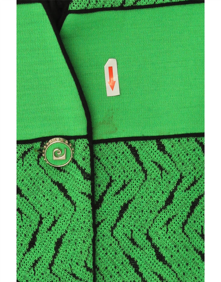 Pierre Cardin Womens 3 Button Blazer Jacket EU 44 XL Green Geometric Wool