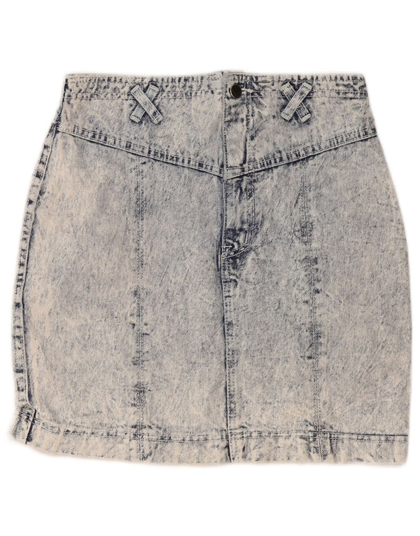 Vintage Womens Denim Skirt Medium W30 Blue Cotton