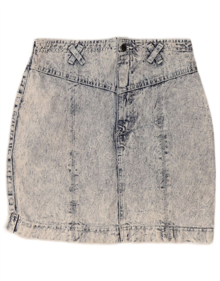 Vintage Womens Denim Skirt Medium W30 Blue Cotton