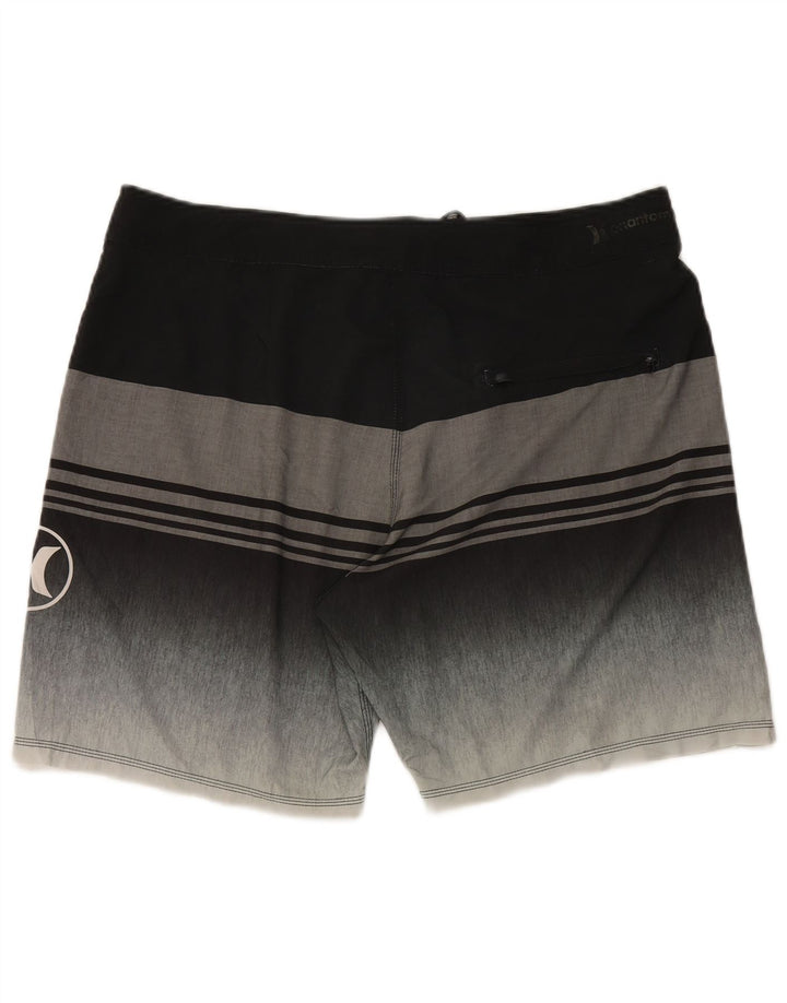 Hurley Mens Swimming Shorts XL  Black Striped Polyester