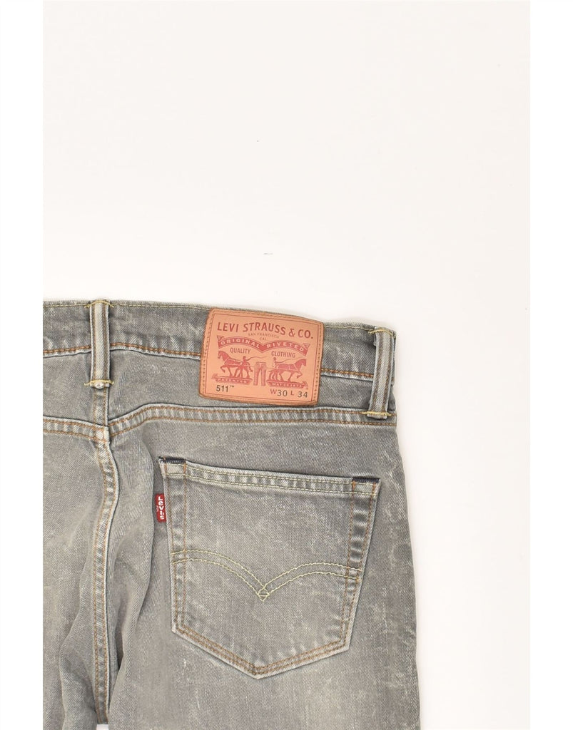 LEVI'S Mens 511 Slim Jeans W30 L34  Grey Cotton | Vintage Levi's | Thrift | Second-Hand Levi's | Used Clothing | Messina Hembry 