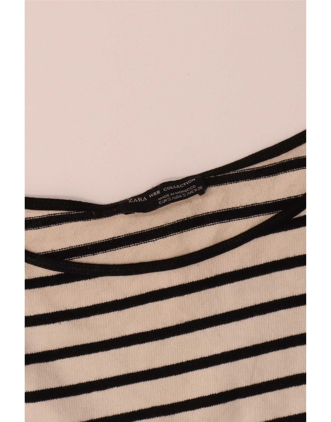 Zara Womens Oversized Top 3/4 Sleeve UK 10 Small White Striped