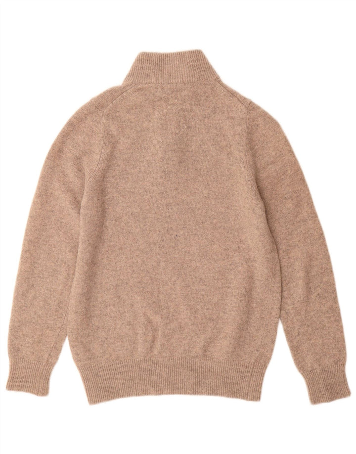 Marks & Spencer Mens Zip Neck Jumper Sweater Small Beige Wool
