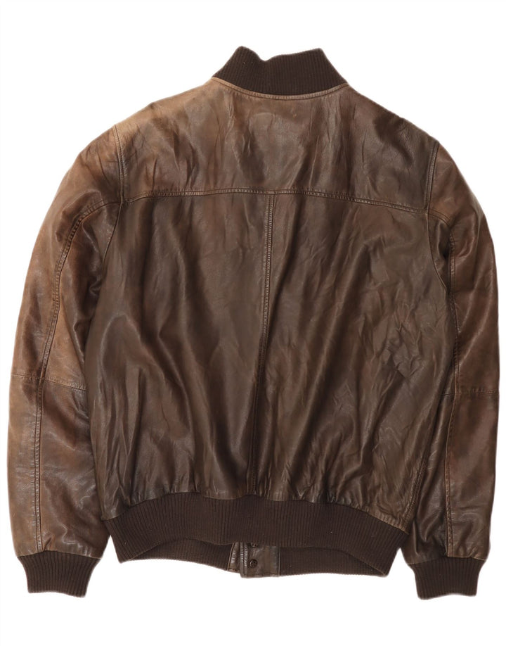 Minoronzoni 1953 Mens Leather Jacket UK 42 XL Brown Leather