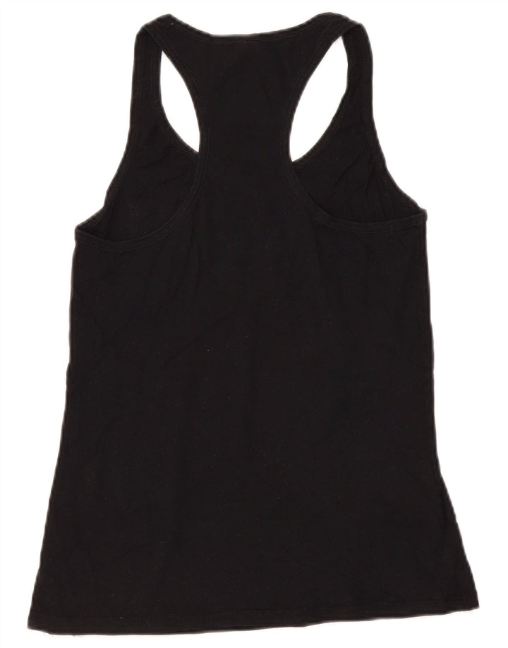 Benetton Womens Vest Top UK 12 Medium Black Cotton