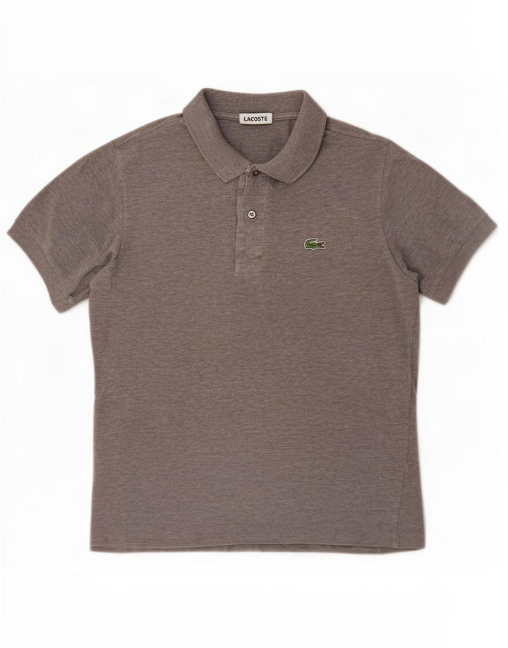 Lacoste Mens Polo Shirt Size 3 Medium Grey Cotton