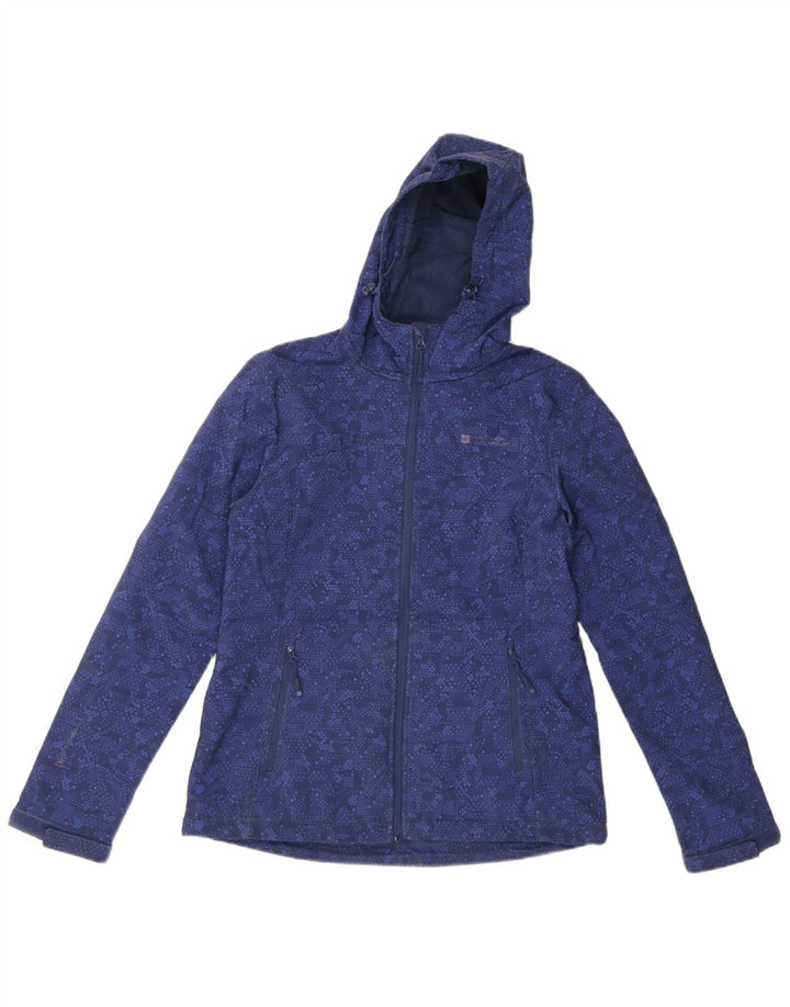 Mountain Warehouse Womens Windbreaker Jacket UK 12 Medium Blue Geometric