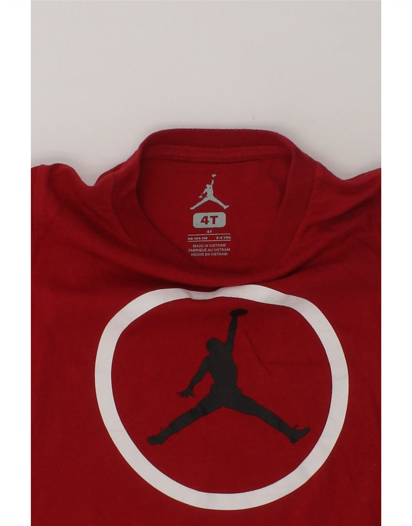 JORDAN Boys Graphic T-Shirt Top 3-4 Years Red | Vintage Jordan | Thrift | Second-Hand Jordan | Used Clothing | Messina Hembry 