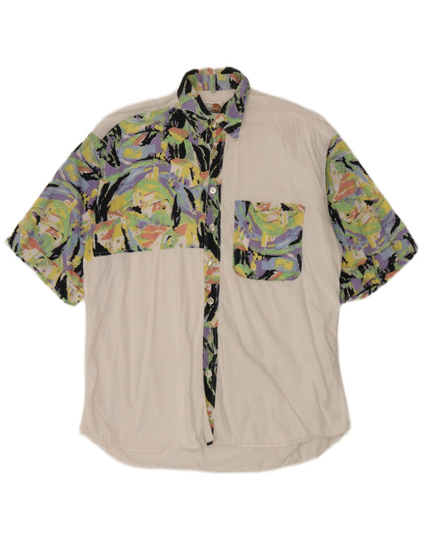 Le Frog Mens Short Sleeve Shirt Size 39 40 Medium White Colourblock