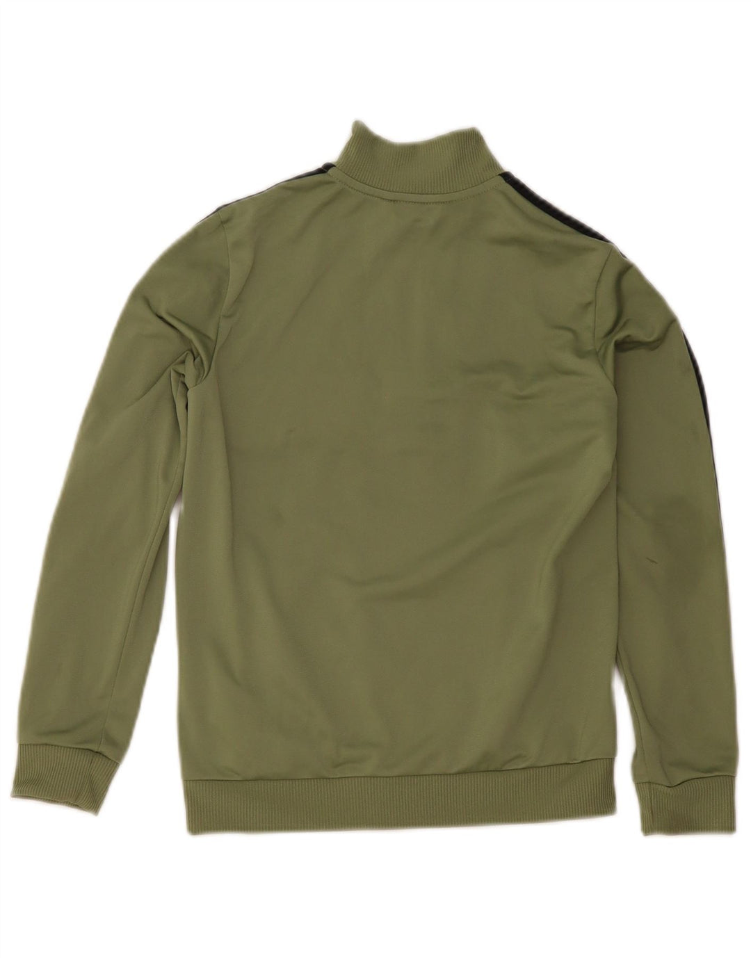 Adidas Boys Tracksuit Top Jacket 9-10 Years Khaki Colourblock Polyester
