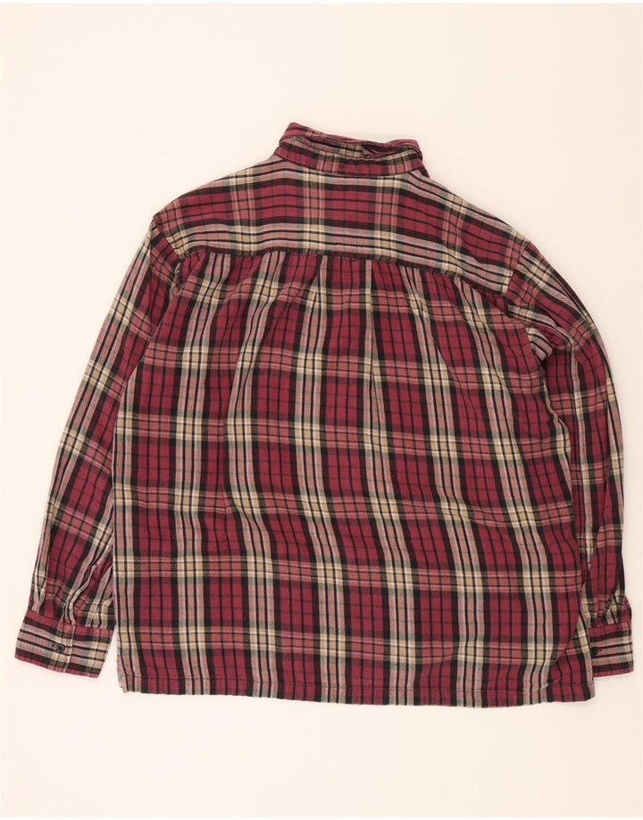 LEVI'S Mens Flannel Shirt XL Burgundy Check Cotton Vintage Levi's and Second-Hand Levi's from Messina Hembry 