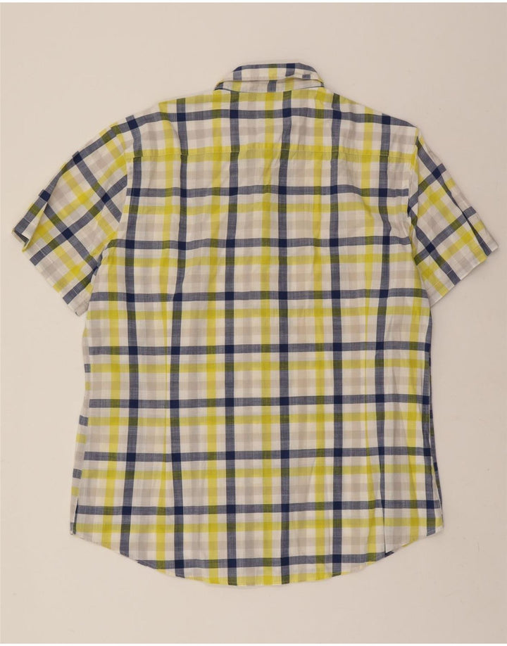 MASSIMO DUTTI Mens Short Sleeve Shirt XL Yellow Check Vintage Massimo Dutti and Second-Hand Massimo Dutti from Messina Hembry 