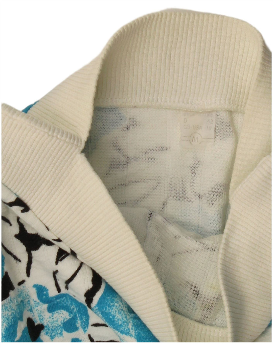 VINTAGE Womens Boat Neck Jumper Sweater UK 14 Medium White Floral