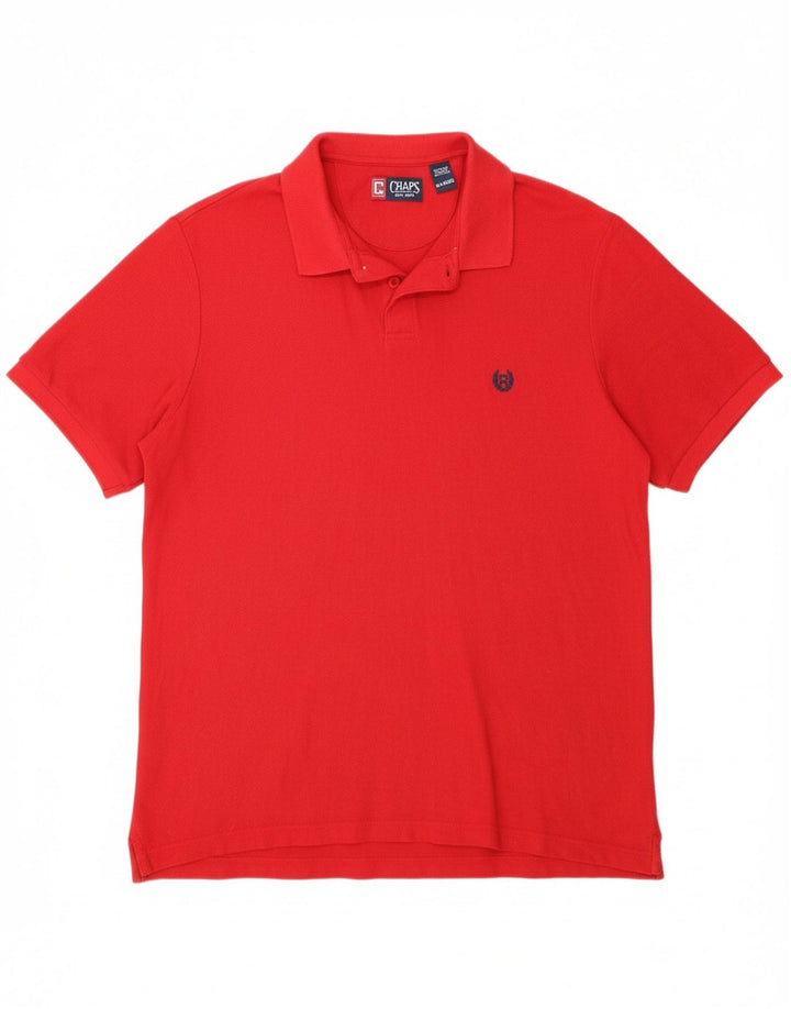 CHAPS Mens Big & Tall Polo Shirt XL Red Cotton Vintage Chaps and Second-Hand Chaps from Messina Hembry 