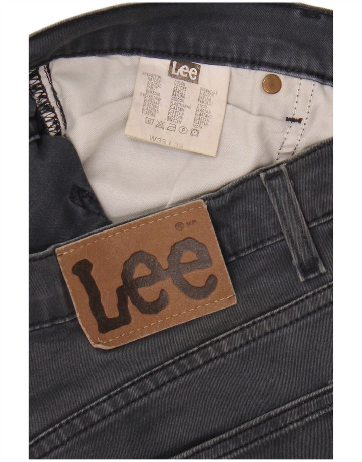 Lee Mens Straight Jeans W33 L34 Grey Cotton