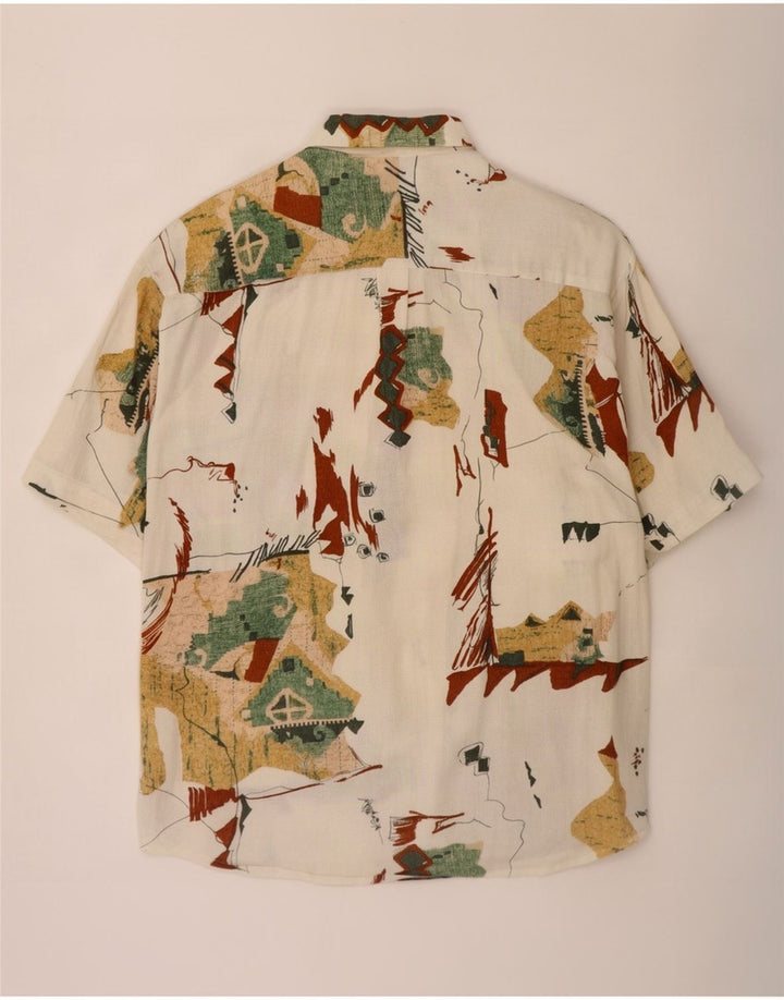 Angelo Litrico Mens Abstract Pattern Shirt Size 41/42 Large Off White