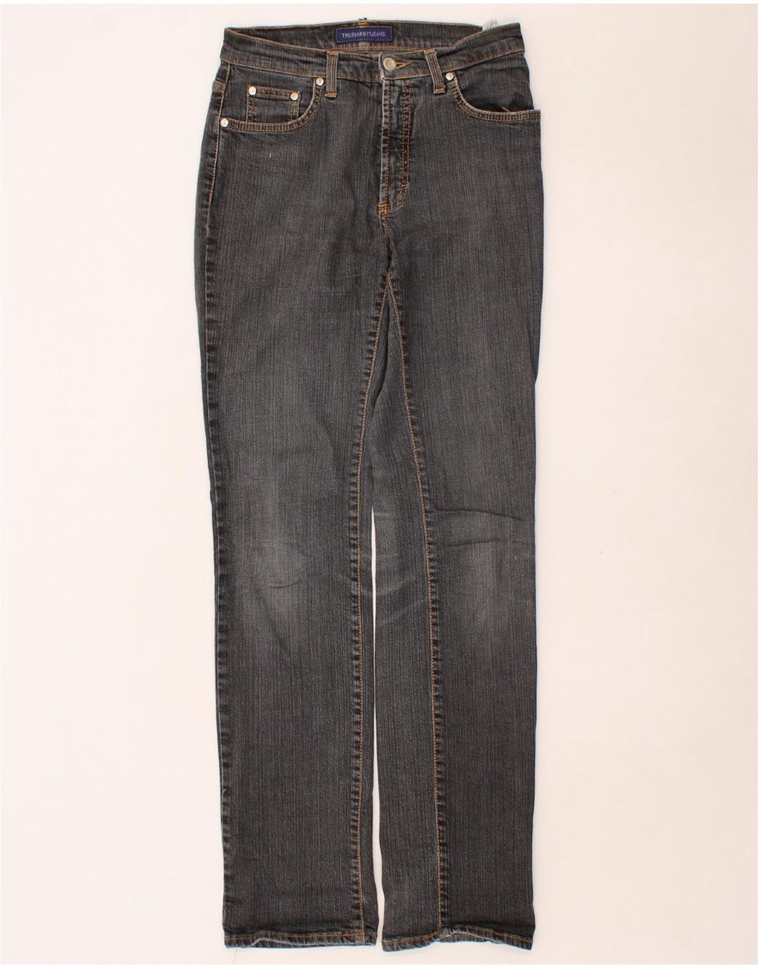 TRUSSARDI Womens Straight Jeans W26 L32 Grey Cotton Vintage Trussardi and Second-Hand Trussardi from Messina Hembry 