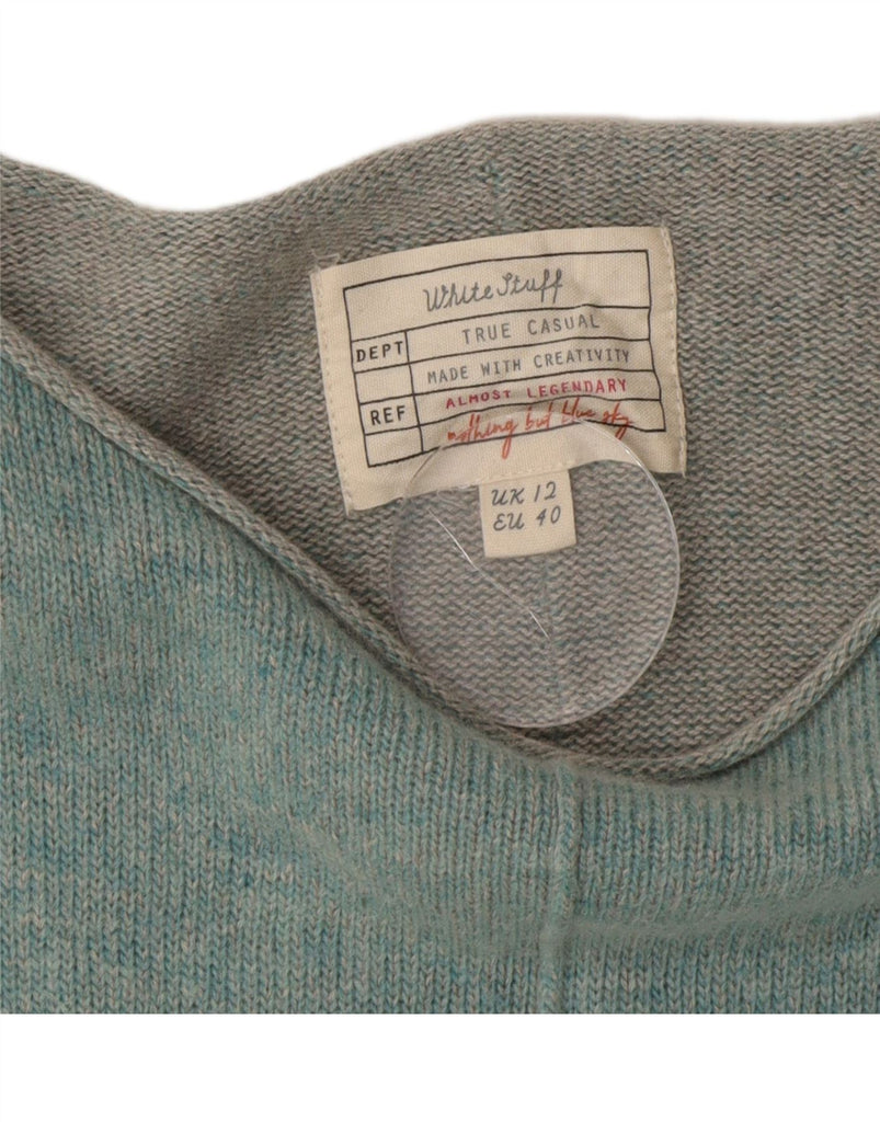 WHITE STUFF Womens Boat Neck Jumper Sweater UK 12 Medium  Turquoise Cotton Vintage White Stuff and Second-Hand White Stuff from Messina Hembry 