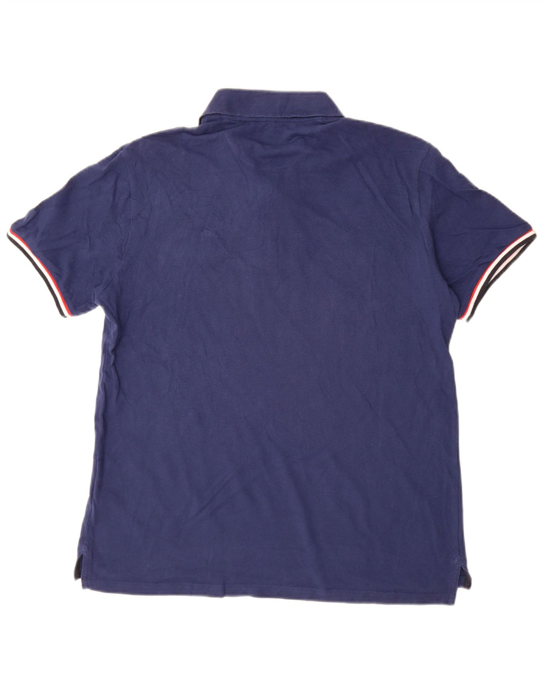 Champion Mens Polo Shirt Medium Navy Blue Striped Cotton