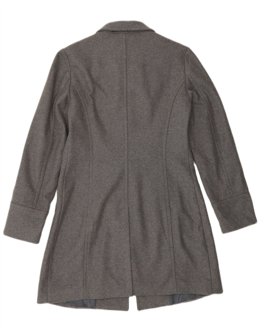 SISLEY Womens Overcoat IT 42 Medium Grey Wool