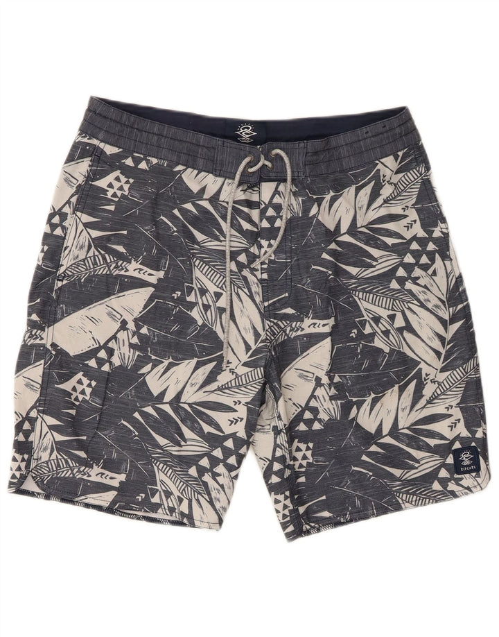 RIP CURL Mens Swimming Shorts Medium Navy Blue Floral Polyester
