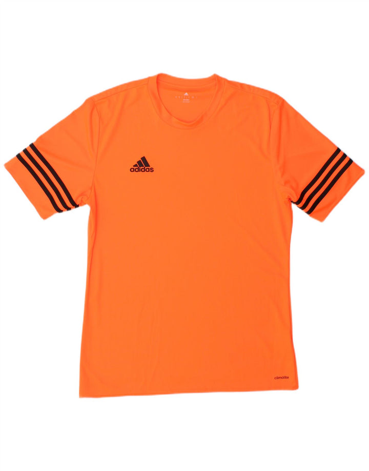Adidas Mens Climalite T-Shirt Top Medium Orange Polyester