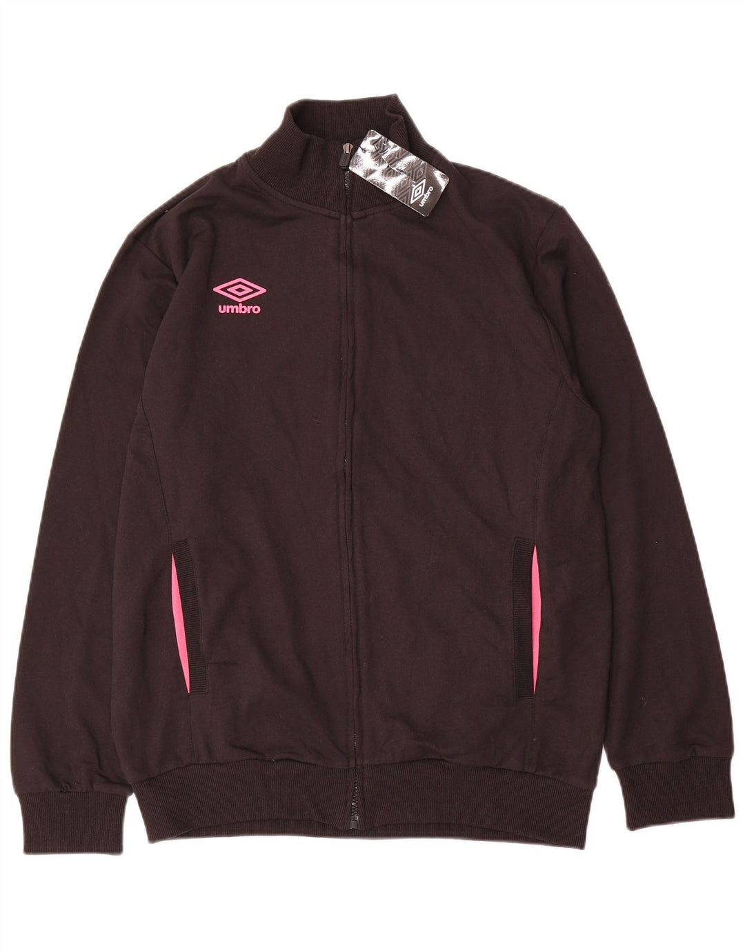 Umbro Mens Tracksuit Top Jacket IT 52 Large Black Cotton