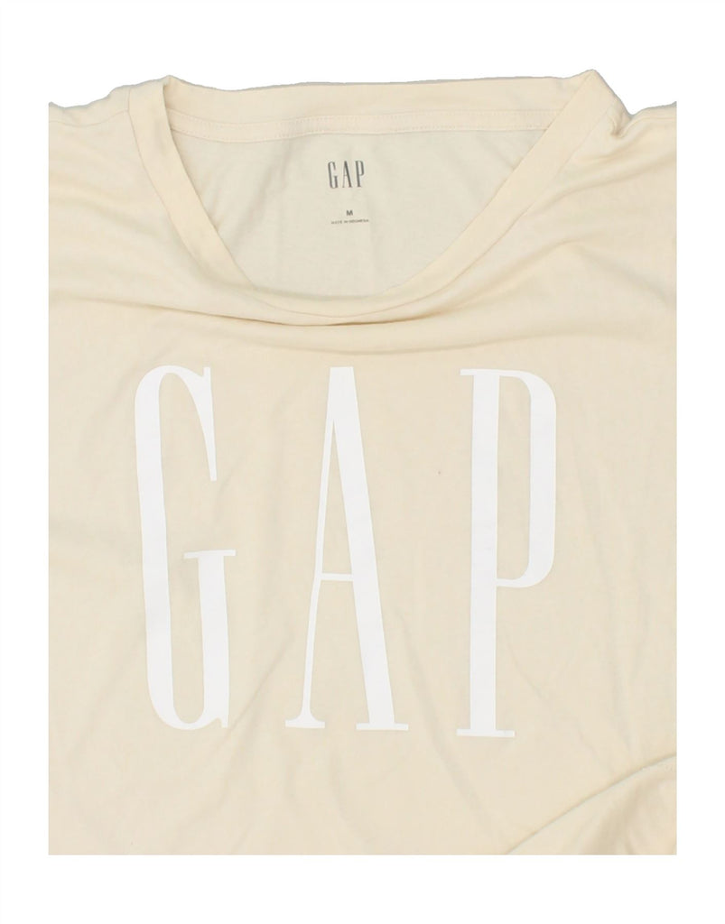 GAP Womens Oversized Graphic T-Shirt Top UK 14 Medium Off White Cotton Vintage Gap and Second-Hand Gap from Messina Hembry 