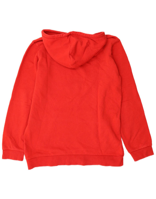 Adidas Mens Graphic Hoodie Jumper Medium Red Cotton