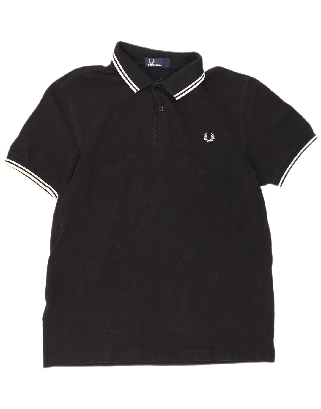 Fred Perry Mens Polo Shirt Medium Black Cotton