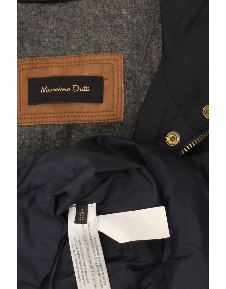 MASSIMO DUTTI Womens Hooded Padded Gilet UK 10 Small Navy Blue Polyester Vintage Massimo Dutti and Second-Hand Massimo Dutti from Messina Hembry 