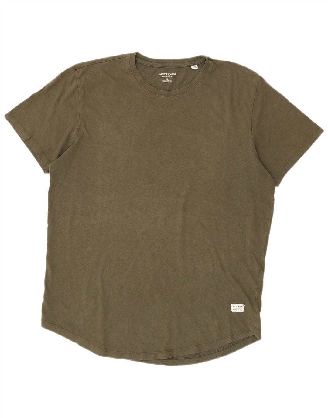 Jack & Jones Mens T-Shirt Top XL Khaki Cotton