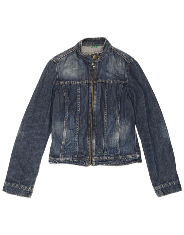 Benetton Womens Denim Jacket UK 8 Small Blue Cotton