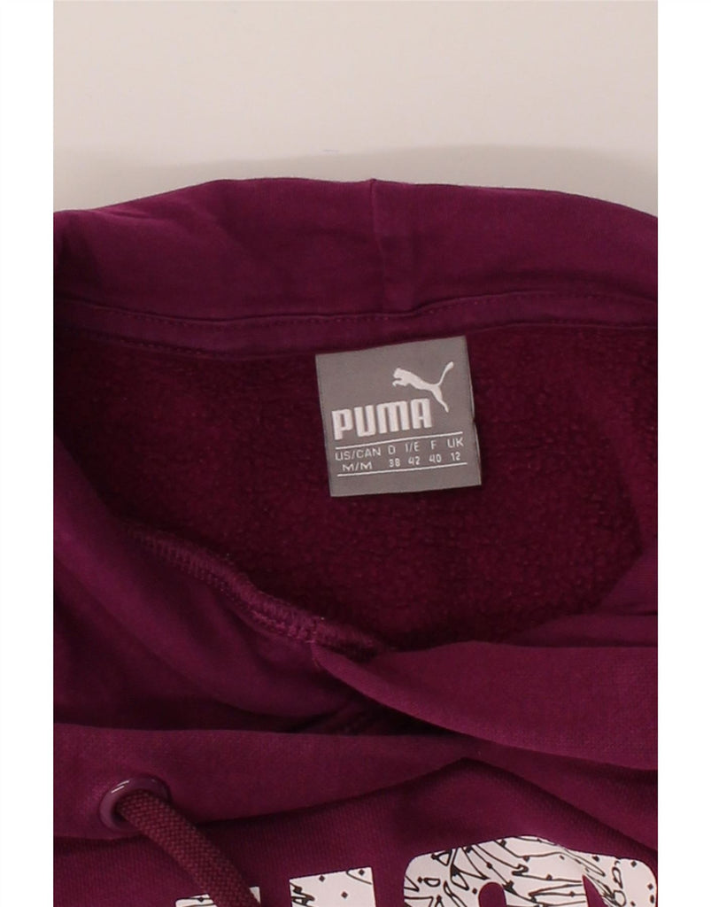 PUMA Womens Graphic Hoodie Jumper UK 12 Medium Purple Cotton Vintage Puma and Second-Hand Puma from Messina Hembry 