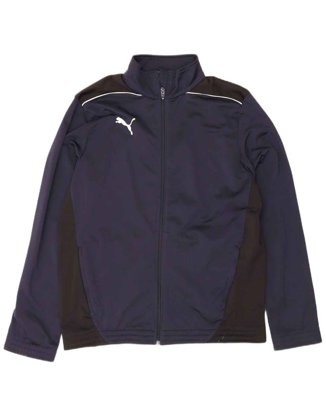 Puma Mens Tracksuit Top Jacket Medium Navy Blue Colourblock Sports