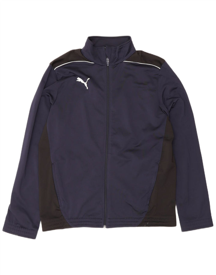Puma Mens Tracksuit Top Jacket Medium Navy Blue Colourblock Sports