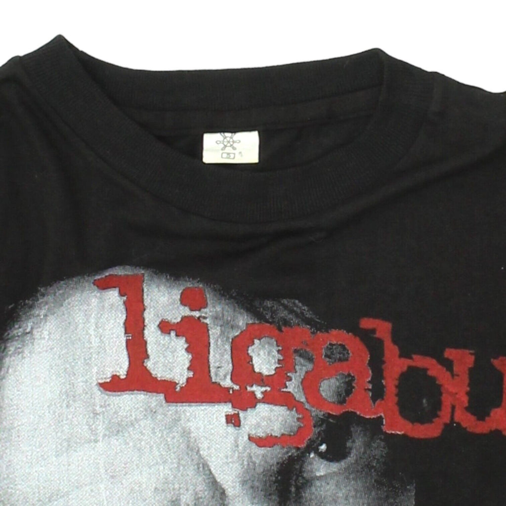 Luciano Ligabue Mens Black Tshirt | Vintage 90s Single Stitch Italian Music VTG | Vintage Messina Hembry | Thrift | Second-Hand Messina Hembry | Used Clothing | Messina Hembry 