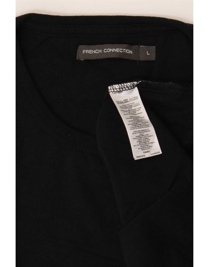 French Connection Mens T-Shirt Top Large Black Cotton